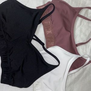 pink sport bras 3 ct